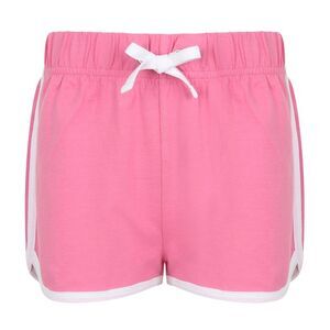 Skinni Minni Childrens/Kids Retro Sports Shorts / Bright Pink/ White